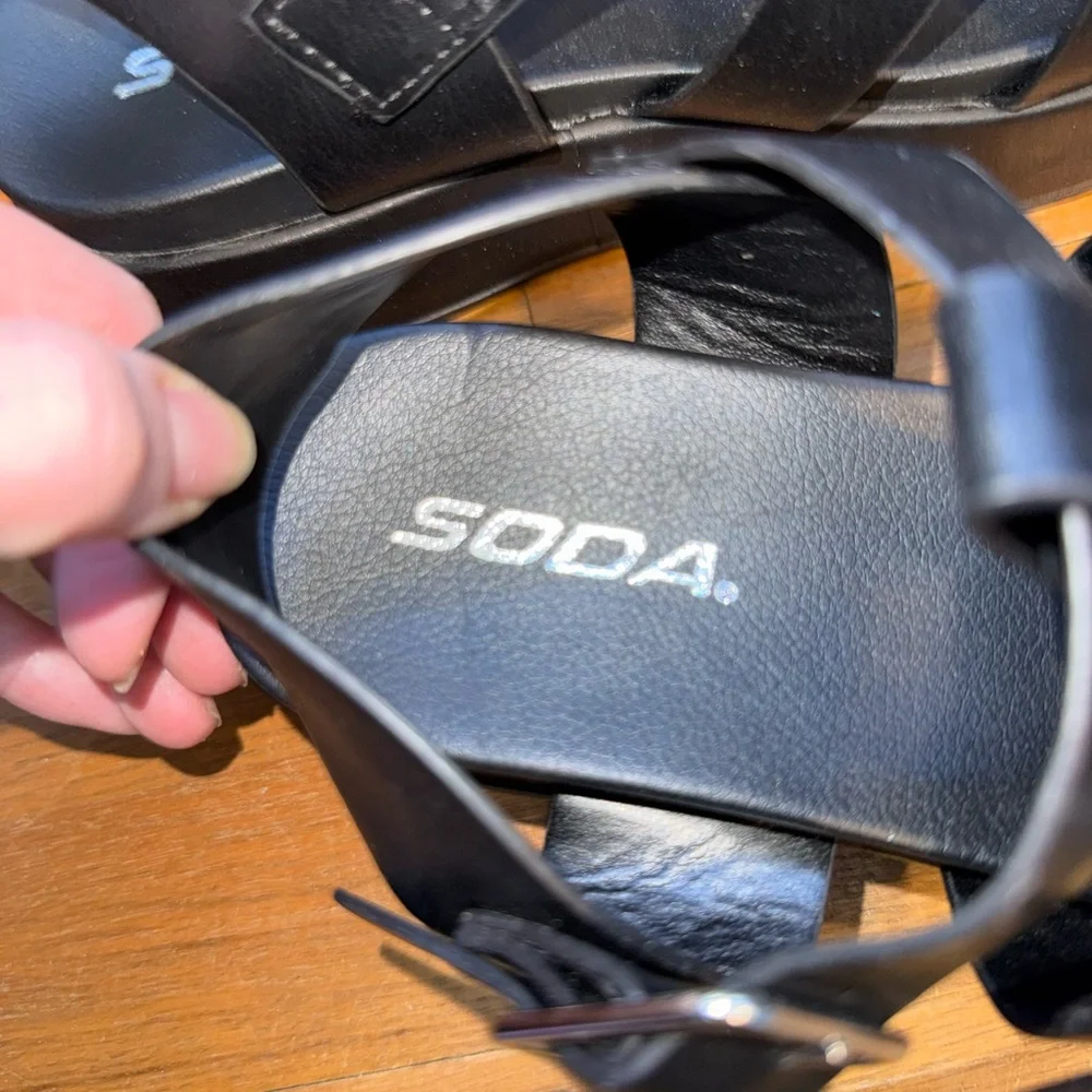 Women's SODA Black Platform Sandals